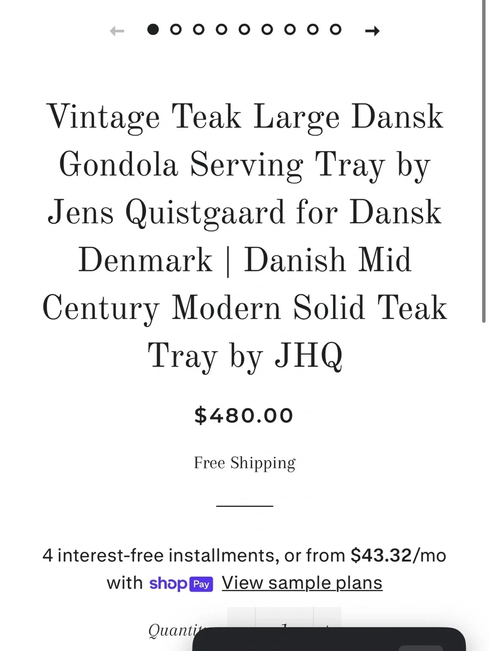 Vintage Dansk Oval Surfboard shaped teakwood Serving Tray